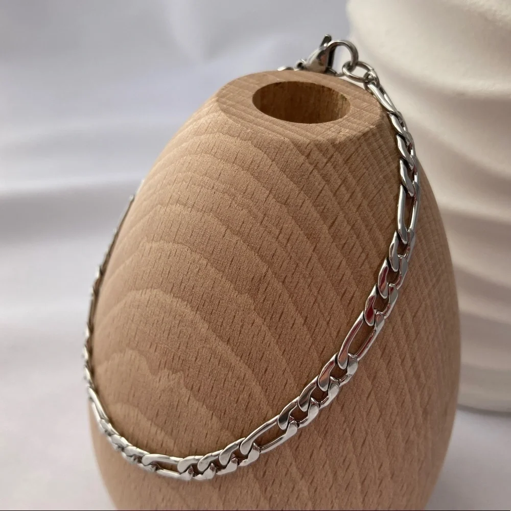 Figaro Curb Chain Bracelet Surgical Stainless Steel